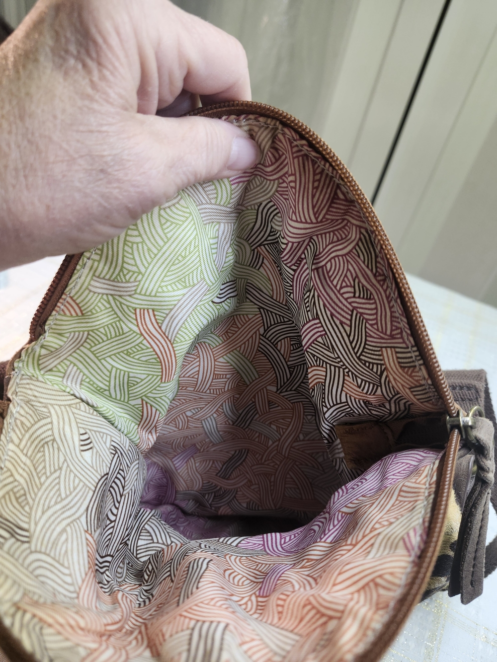 The Sak Brown, Black & Leopard Print Leather Crossbody Bag - Picture 5 of 7